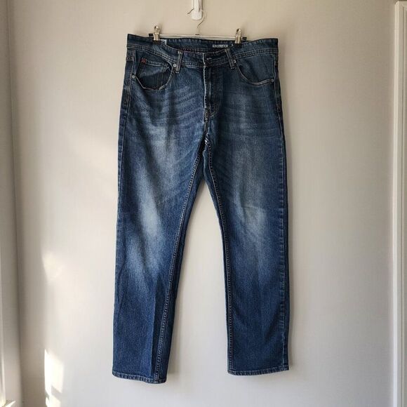 Men's Slim Stretch Jeans | 36 x 32 | Medium Wash Denim | MBX Straight Leg - Picture 1 of 12